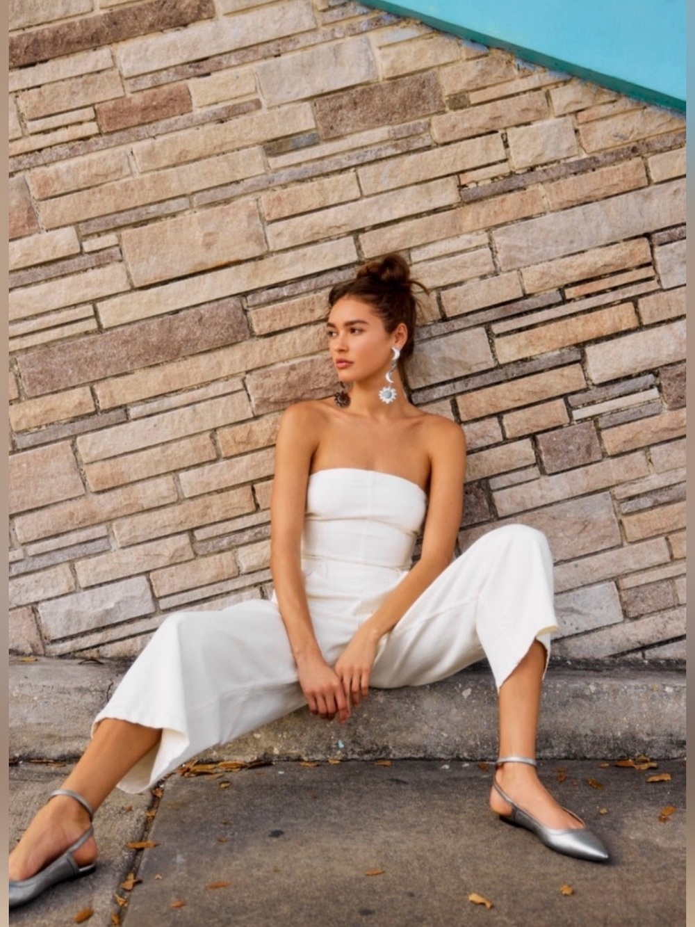 Free People WE THE FREE JE SUIS PRET BARREL JUMPSUIT IN STONE WHITE
